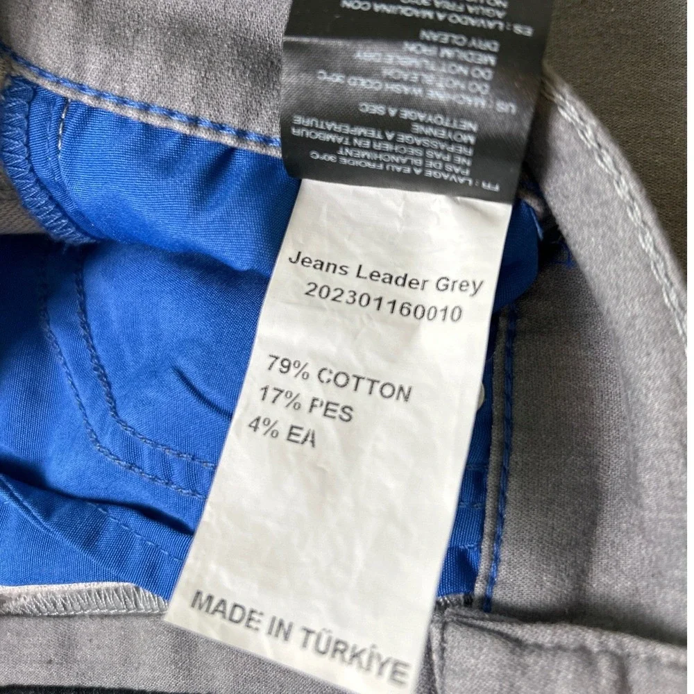 Maceoo Mens Jeans Leader Grey Slim Straight 5-Pocket Pants Size 31x30 Casual